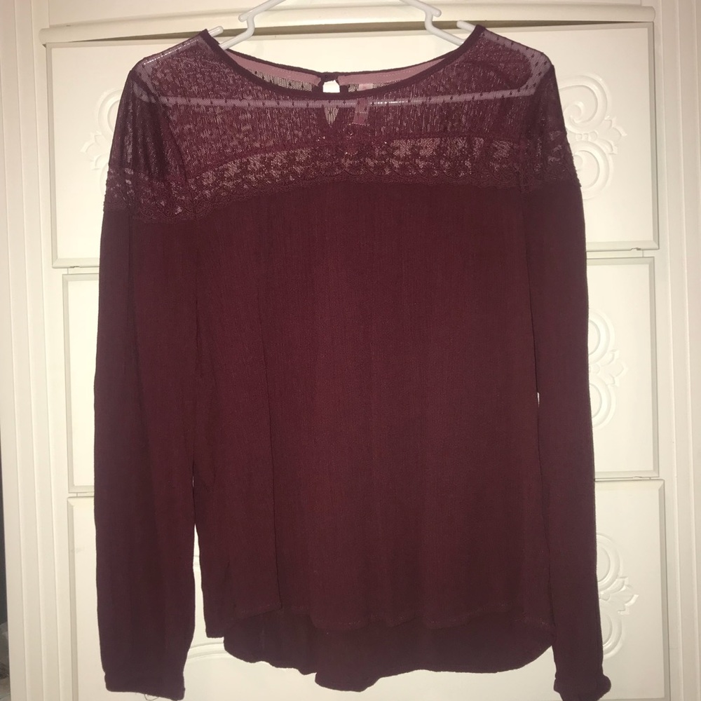 Long sleeve blouse (maroon)